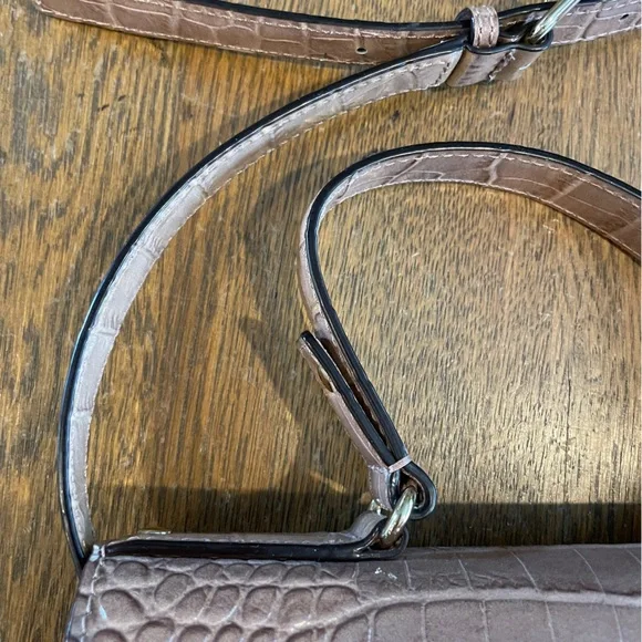 Kate Spade Knightsbridge Doris Satchel Croc Embossed Leather Sparrow Tan